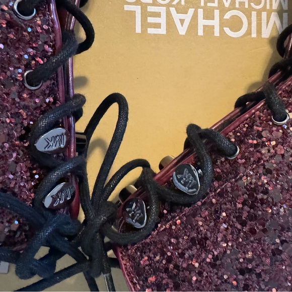 Michael Kors Women's Bryce Lug Sole Platform Combat Boot Dark Berry size 6/6.5 - Picture 10 of 12